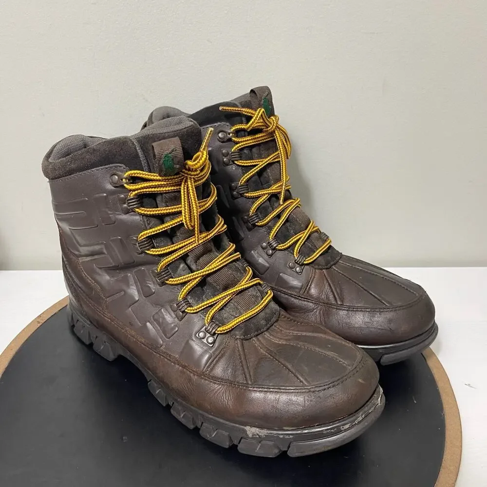 Polo‎ Ralph Lauren Ranger Boots Men Size 11 Rugged Leather Duck Brown Elthon 90s